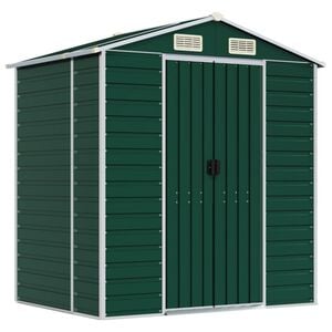 vidaXL Tr&auml;dg&aring;rdsskjul gr&ouml;n 191x130x198 cm galvaniserat st&aring;l