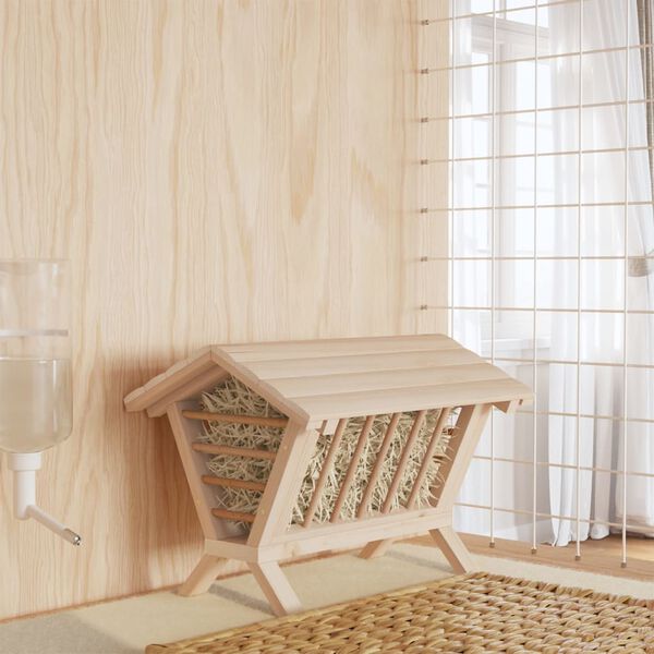 vidaXL Kaninmatare 44x33x33 cm massivt grantr&auml;