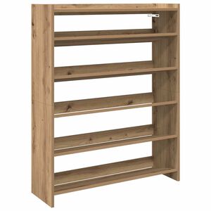 vidaXL Skohylla ek 80x25x100 cm konstruerat tr&auml;