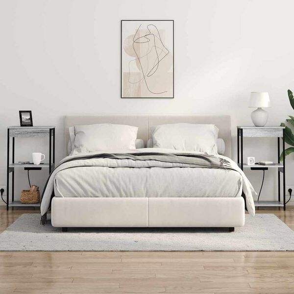 vidaXL Nattduksbord Gr&aring; Sonoma 41 x 31 x 76 cm Konstruerat tr&auml;