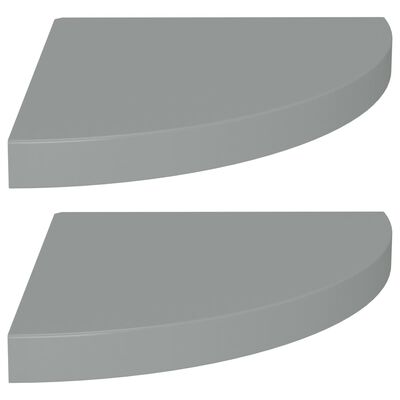 vidaXL Svävande hörnhyllor 2 st grå 35x35x3,8 cm MDF