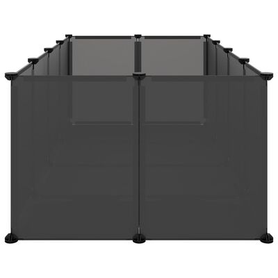 vidaXL Smådjursbur svart 144x74x46,5 cm PP och stål