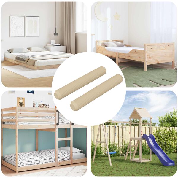 vidaXL Tr&auml;pluggar 2 pcs Brun &Oslash;8 x 50 mm Massivt tr&auml;