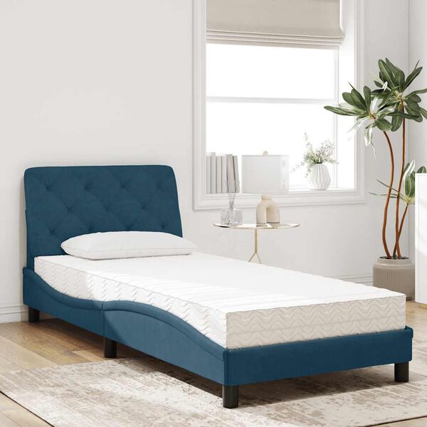 vidaXL Bed with Mattress Blue 80x200 cm Velvet