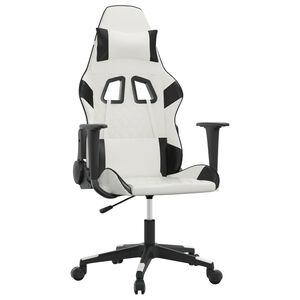 vidaXL Gamingstol vit och svart konstl&auml;der