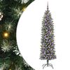 vidaXL Konstgjort smalt jultr&auml;d med 300 LED-lampor Gr&ouml;n och Vit 180 cm
