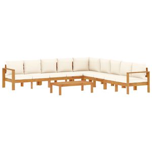 vidaXL Loungegrupp f&ouml;r tr&auml;dg&aring;rden med dynor 6 delar massivt akaciatr&auml;