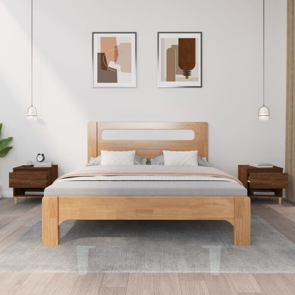 vidaXL S&auml;ngbord 2 st brun ek 50x46x50 cm konstruerat tr&auml;