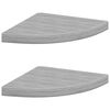 vidaXL Sv&auml;vande h&ouml;rnhyllor 2 st betonggr&aring; 35x35x3,8 cm MDF