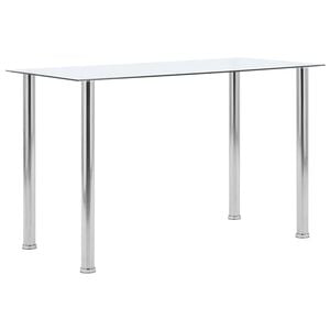 vidaXL Matbord transparent 120x60x75 cm h&auml;rdat glas