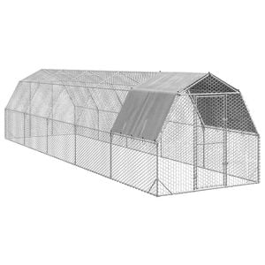 vidaXL H&ouml;nsg&aring;rd med tak 2,5x10x2,25 m galvaniserat st&aring;l