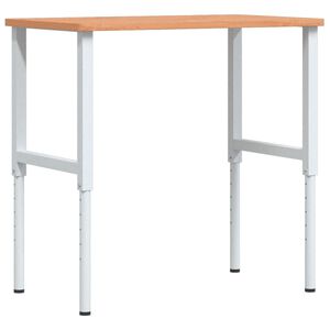 vidaXL Arbetsb&auml;nk 100x60x(71,5-98) cm massivt boktr&auml; rektangul&auml;r