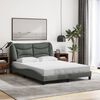 vidaXL Bed Frame without Mattress "Hvar" Dark Grey 140x200 cm Fabric