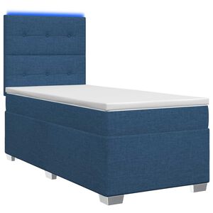 vidaXL Kontinentals&auml;ng med madrass med huvudgavel Bl&aring; 80 x 200 cm Tyg