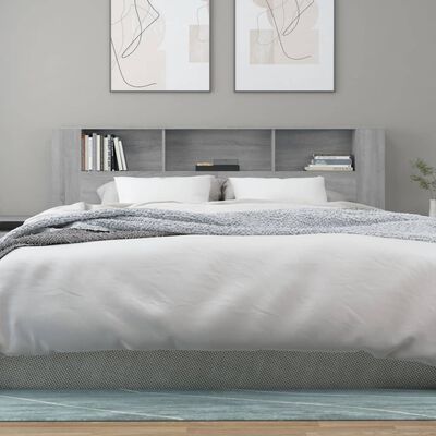 vidaXL Sänggavel med förvaring grå sonoma 200x18,5x104,5 cm