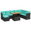 vidaXL Loungegrupp med dynor 6 delar svart konstrotting