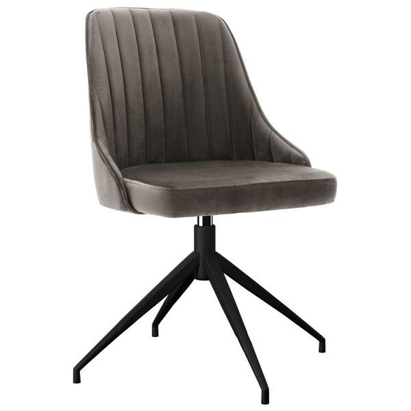 vidaXL Matstolar 6 st m&ouml;rkgr&aring; sammet