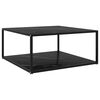 vidaXL Soffbord svart 80x80x35 cm h&auml;rdat glas