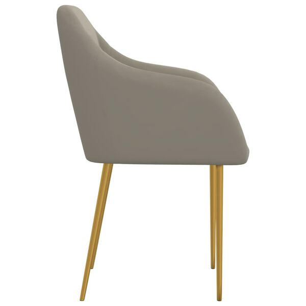 vidaXL Matstolar 6 st ljusgr&aring; sammet