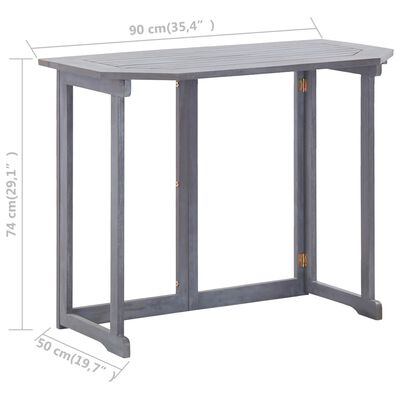 vidaXL Hopfällbart balkongbord 90x50x74 cm massivt akaciaträ
