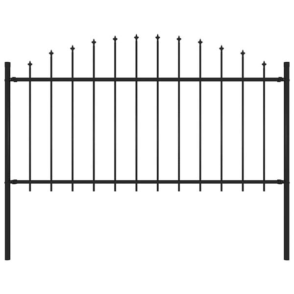 vidaXL Tr&auml;dg&aring;rdsstaket med spjutspets st&aring;l 181x150 cm svart