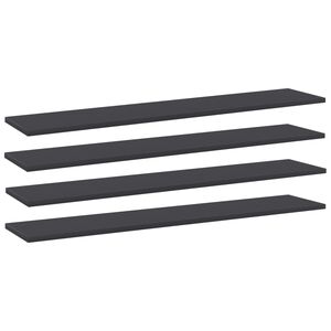 vidaXL Hyllplan 4 st gr&aring; 100x20x1,5 cm konstruerat tr&auml;