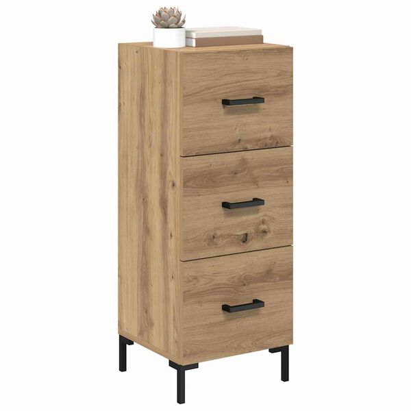 vidaXL Sideboard med l&aring;da Artisan Ek 34,5 x 34 x 90 cm Konstruerat tr&auml;