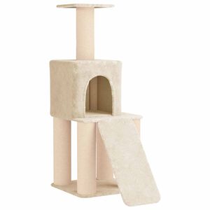 vidaXL Katttr&auml;d med sisal kl&ouml;spelare Gr&auml;ddvit 146 cm