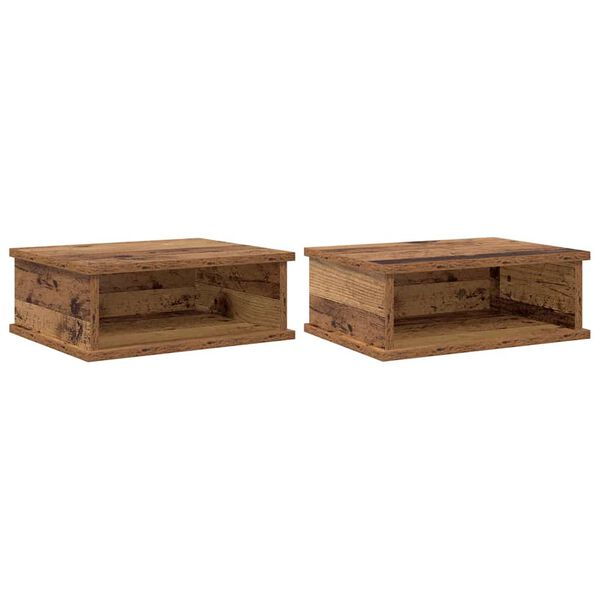 vidaXL S&auml;ngbord 2 pcs Gammalt tr&auml; 40 x 31 x 15 cm Konstruerat tr&auml;