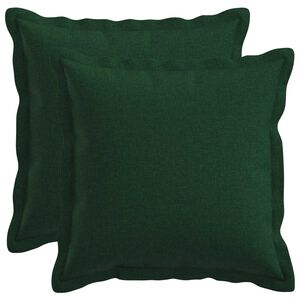 vidaXL Kudd&ouml;verdrag 2 st HOUTEN M&ouml;rkgr&ouml;n 30 x 30 cm Faux Linne