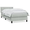 vidaXL Rams&auml;ng med madrass ljusgr&aring; 100x210 cm sammet