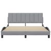 vidaXL Bed Frame without Mattress "Hanko" Light Grey 160x200 cm Fabric