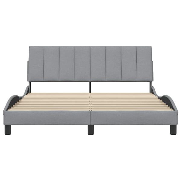vidaXL Bed Frame without Mattress "Hanko" Light Grey 160x200 cm Fabric