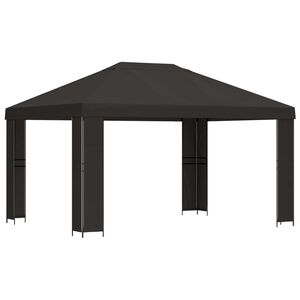 vidaXL Paviljong 4 &times; 3 m Antracit Polyester och St&aring;l 190 gsm
