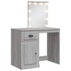 vidaXL Sminkbord med LED-lampor gr&aring; sonoma 90x42x132,5 cm