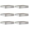 vidaXL Kant f&ouml;r gr&auml;smatta 6 pcs Silver 60 x 60 x 13 cm Rostfritt st&aring;l