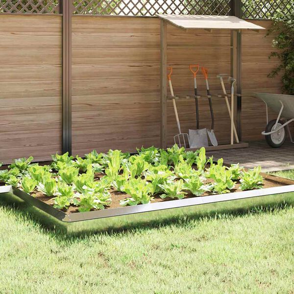 vidaXL Snigelfence 4 pcs Silver 50 x 3,5 x 25 cm Galvaniserat St&aring;l