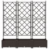 vidaXL Tr&auml;dg&aring;rdsplanterare 3 pcs Brun 120 x 40 x 125,5 cm St&aring;l