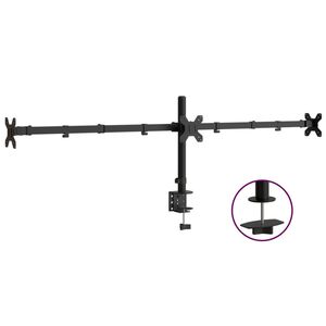 vidaXL Sk&auml;rmf&auml;ste f&ouml;r 3 sk&auml;rmar svart st&aring;l VESA 75/100 mm