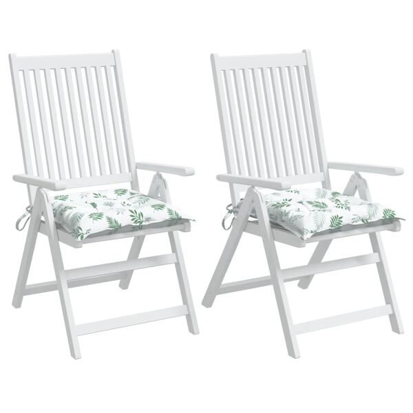 vidaXL Stolsdynor 2 st bladm&ouml;nster 40x40x7 cm tyg