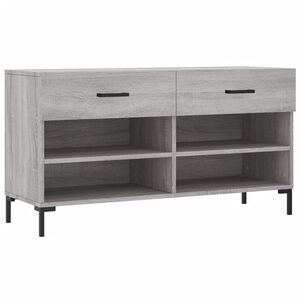 vidaXL Skob&auml;nk gr&aring; sonoma 102x35x55 cm konstruerat tr&auml;