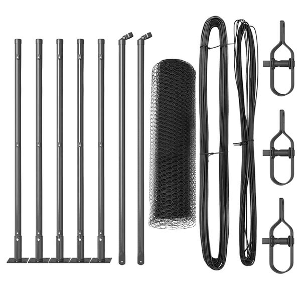 vidaXL St&auml;ngselstolpe Gr&aring; 10 x 0,6 m (25 mm n&auml;t) St&aring;l och PVC