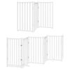 vidaXL Hundgrind med d&ouml;rr vikbar 12 paneler vit 600 cm poppel