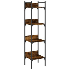 vidaXL Bokhylla 4 hyllplan r&ouml;kf&auml;rgad ek 35x30x138,5 cm konstruerat tr&auml;