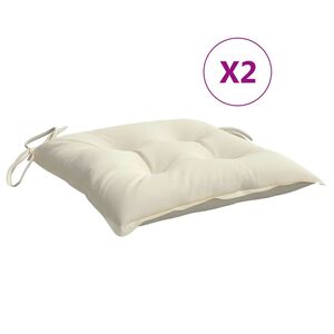vidaXL Stolsdynor 2 st gr&auml;ddvit 50x50x7 cm oxfordtyg