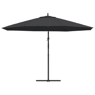 vidaXL Frihängande parasoll med aluminiumstång 350 cm svart