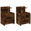 vidaXL S&auml;ngbord 2 st med 2 l&aring;dor r&ouml;kt ek 40x36,5x62 cm