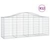 vidaXL Gabioner b&aring;gformade 12 st 200x50x80/100 cm galvaniserat j&auml;rn