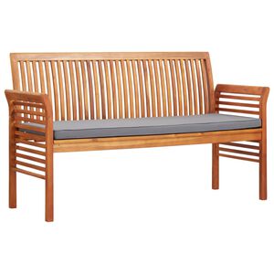vidaXL Tr&auml;dg&aring;rdsb&auml;nk 3-sits med dyna 150 cm massivt akaciatr&auml;