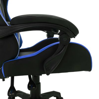 vidaXL Gamingstol med RGB LED-lampor blå och svart konstläder